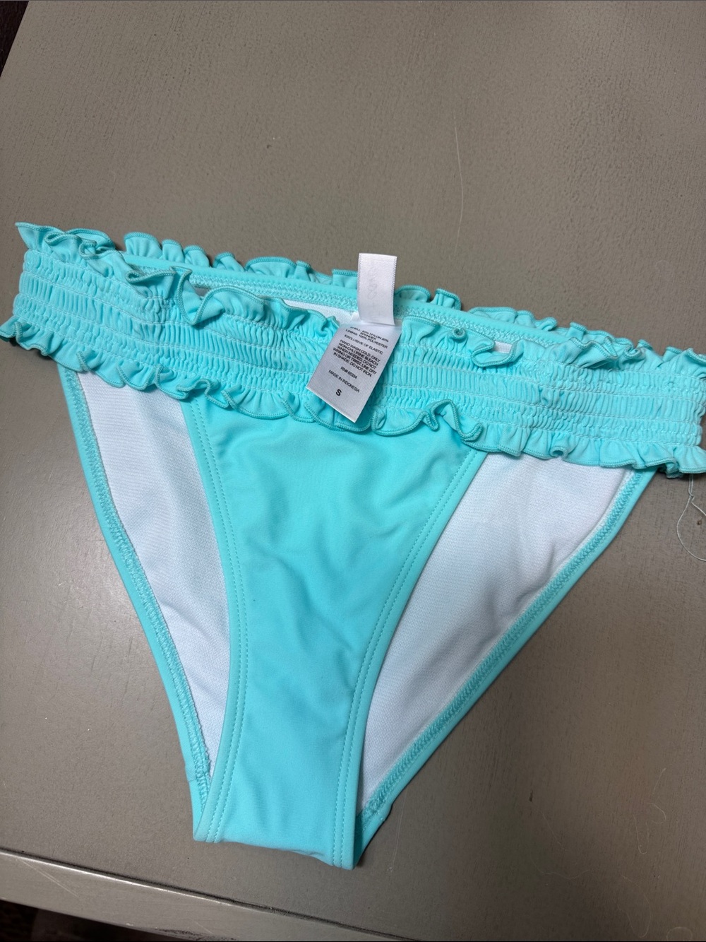 Salt + Cove Aqua Ruffle-Trim One-Piece Swim Bottom new no tag